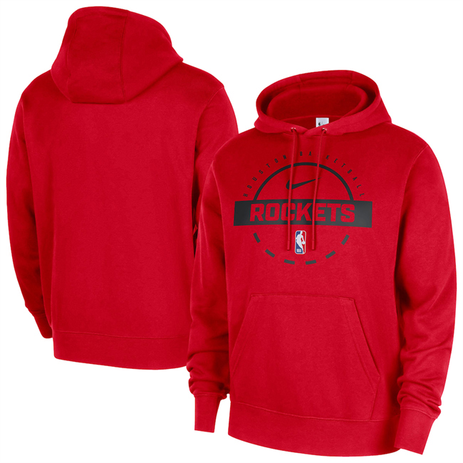 Men's Houston Rockets Red 2025/26 Practice Club Pullover Hoodie